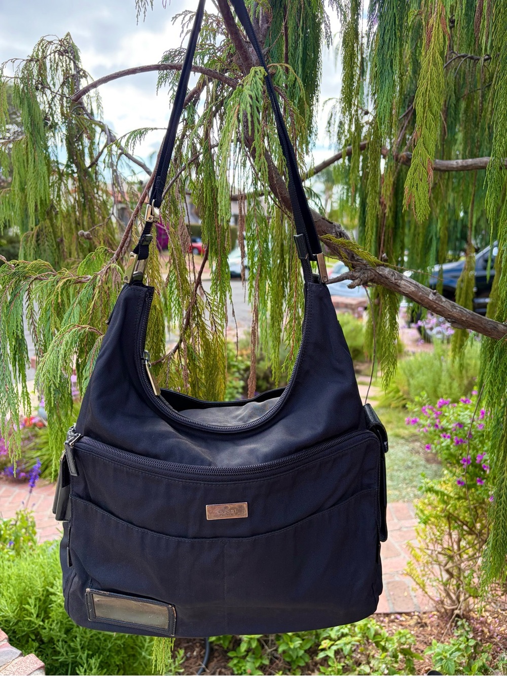 Gucci Large Nylon Buisness School Bag Silver Hardware
